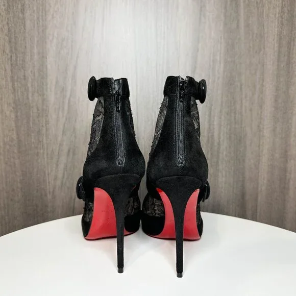 Louboutin Boteboot Suede and Lace Ankle Boots - Picture 5 of 10